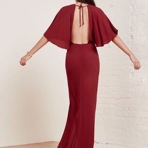Flutter sleeve red dress - Reformation XS